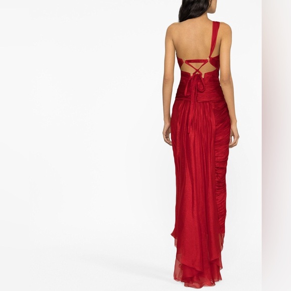 Maria Lucia Hohan Amelia Silk Red Dress - Picture 2 of 12